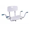 ANTAR Banco de Banho Embutido com Encosto AT51032 - Banco de Duche Dobrável de Parede, Branco & Prateado, Capacidade 120 kg