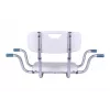 ANTAR Banco de Banho Embutido com Encosto AT51032 - Banco de Duche Dobrável de Parede, Branco & Prateado, Capacidade 120 kg