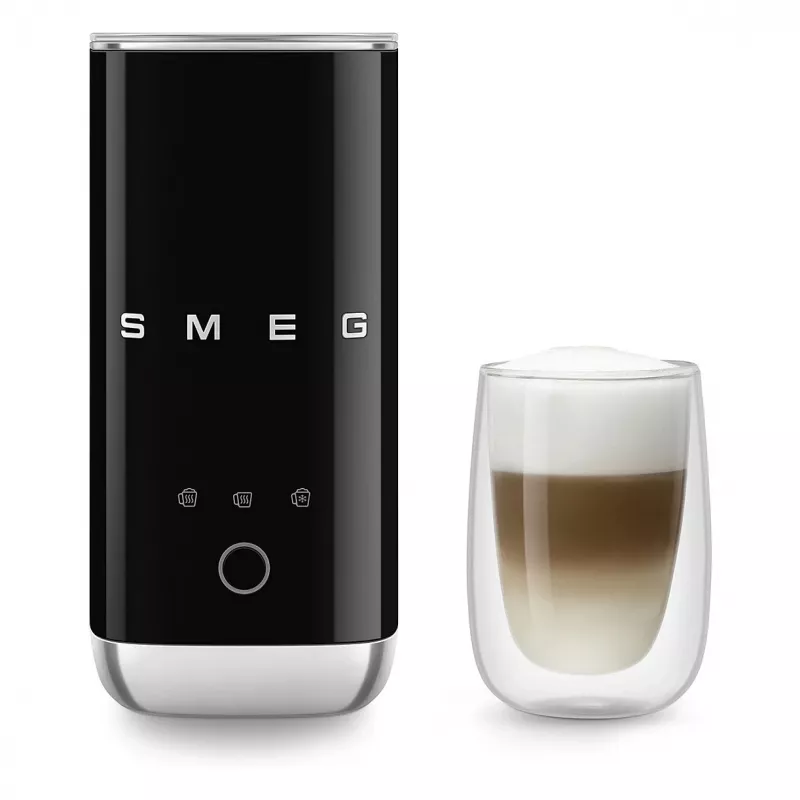 Smeg MFF02BLEU espumador de leite, 3 funções, antiaderente, 500W, preto