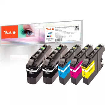 Peach Multi Pack Plus - pack de 5 - preto, amarelo, ciano, magenta - Cartucho de tinta compatível (alternativa a: Brother LC-223BK, Brother LC-223M, Brother LC-223C, Brother LC-223Y)