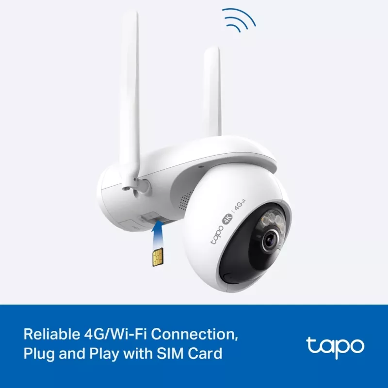 TP-LINK Tapo C665G Kit Câmara IP exterior e painel solar 4K 8MP Wi-Fi LTE