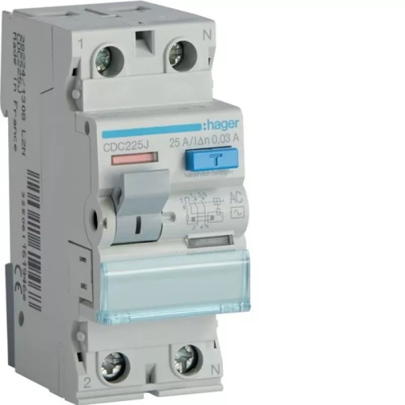Hager CDC225J Barra de neutro 25 polos 125A 400V cinzento/azul