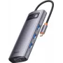 Baseus Metal Gleam Series Hub USB-C 7-em-1, 3x USB 3.0, HDMI, USB-C PD, VGA, RJ45, Space Gray