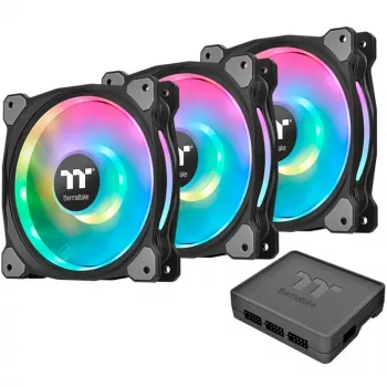 Thermaltake Riing Duo 14 Ventoinha de radiador RGB pack de 3 preto - Premium Edition - 140 mm