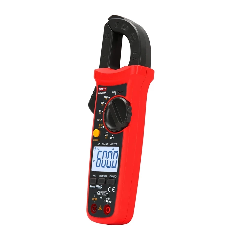 Uni-T UT202F Multímetro de pinça digital 600A AC/DC True RMS NCV
