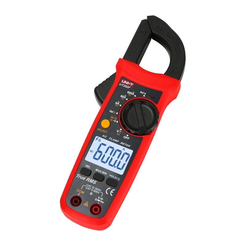 Uni-T UT202F Multímetro de pinça digital 600A AC/DC True RMS NCV