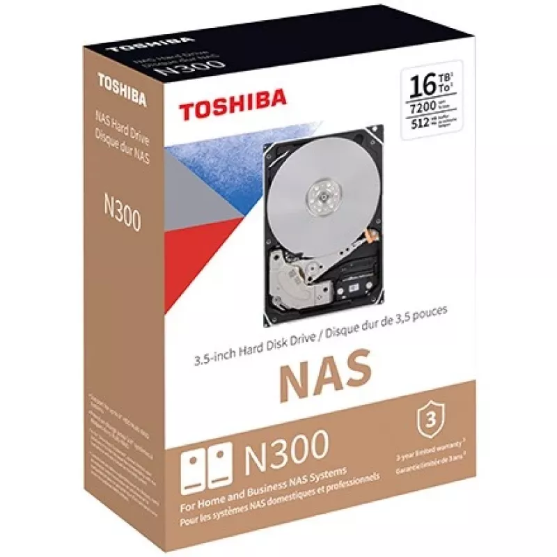 Toshiba N300 8TB Disco rígido NAS 7200RPM 256MB Cache SATA III 3,5 polegadas Retail