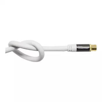 Good Connections Cabo de antena SAT SmartFLEX, ficha angular IEC/Coax para conector fêmea, banhado a ouro, blindagem quádrupla, 120 dB, branco, 2 m (GC-M2063)