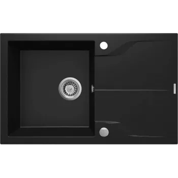 DEANTE Pia de granito 1 cuba com escorredor preto Nero Mat