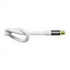 Good Connections Cabo de antena SAT SmartFLEX, ficha angular IEC/Coax para conector fêmea, banhado a ouro, blindagem quádrupla, 120 dB, branco, 1 m (GC-M2061)