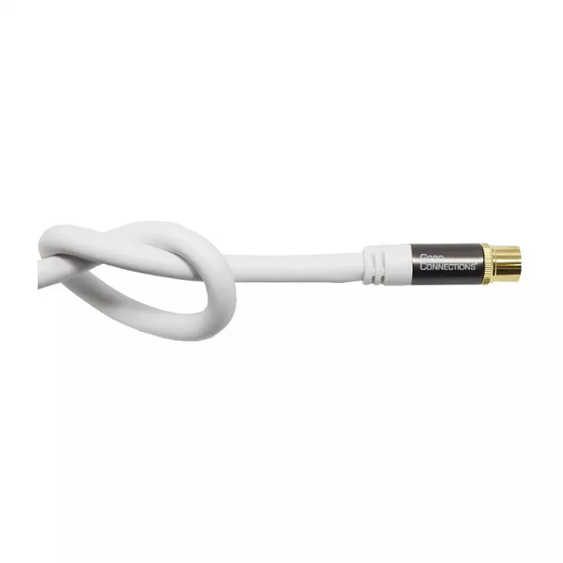 Good Connections Cabo de antena SAT SmartFLEX, ficha angular IEC/Coax para conector fêmea, banhado a ouro, blindagem quádrupla, 120 dB, branco, 1 m (GC-M2061)