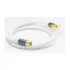 Good Connections Cabo de antena SAT SmartFLEX, ficha angular IEC/Coax para conector fêmea, banhado a ouro, blindagem quádrupla, 120 dB, branco, 1 m (GC-M2061)