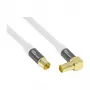 Good Connections Cabo de antena SAT SmartFLEX, ficha angular IEC/Coax para conector fêmea, banhado a ouro, blindagem quádrupla, 120 dB, branco, 1 m (GC-M2061)
