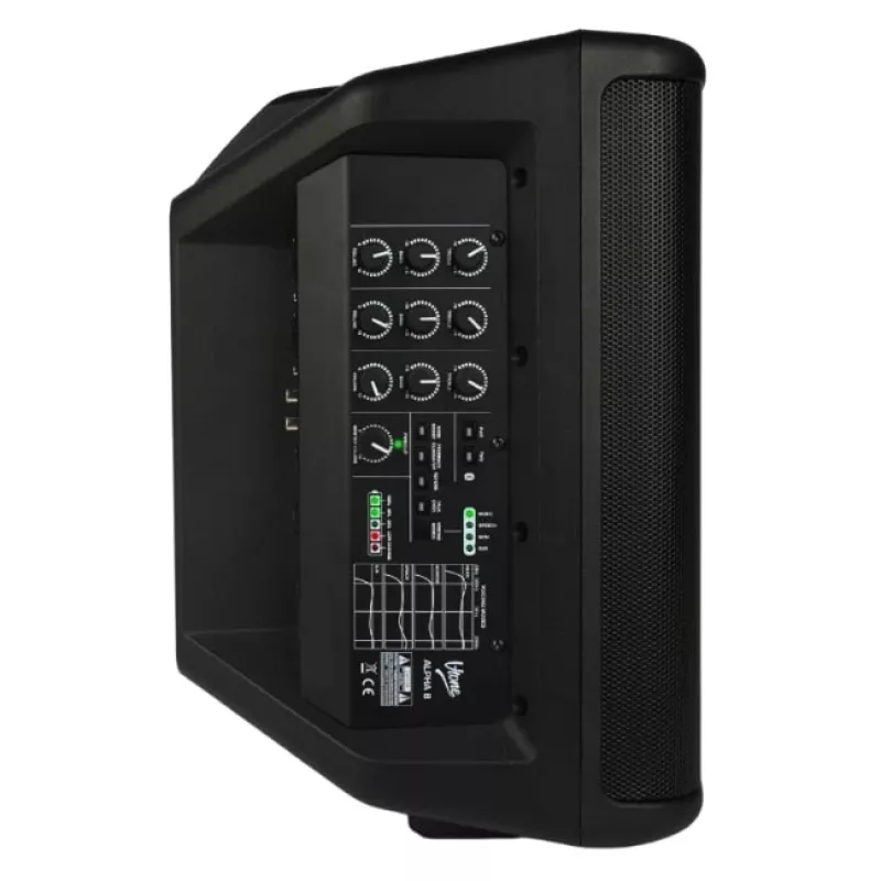 V-TONE ALPHA 8 Sistema PA ativo de coluna com bateria integrada e misturadora incorporada, 300W RMS, woofer de 8 polegadas, Bluetooth, USB/SD, Hall