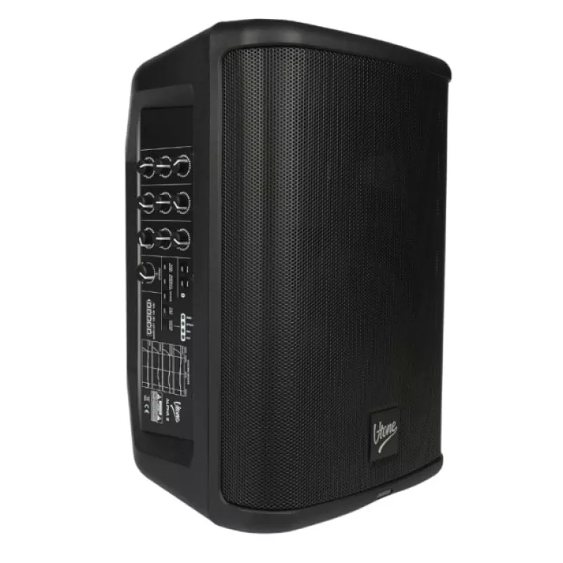 V-TONE ALPHA 8 Sistema PA ativo de coluna com bateria integrada e misturadora incorporada, 300W RMS, woofer de 8 polegadas, Bluetooth, USB/SD, Hall