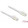 Delock Cabo de rede plano RJ45 Cat.8.1 U/FTP até 40 Gbit/s 7,5 m branco (81029)