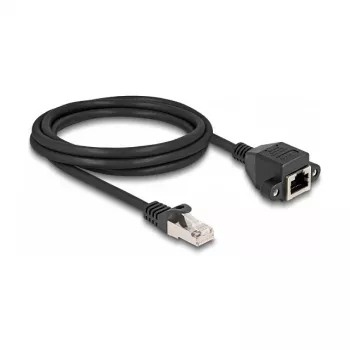 Delock Cabo de extensão RJ50 ficha para conector fêmea S/FTP 2 m preto