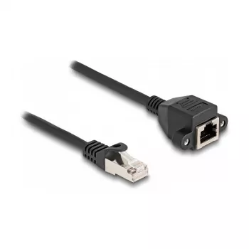 Delock Cabo de extensão RJ50 ficha para conector fêmea S/FTP 2 m preto