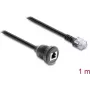Delock Cabo de extensão RJ12 ficha para conector fêmea para montagem em painel 1 m preto (91268)
