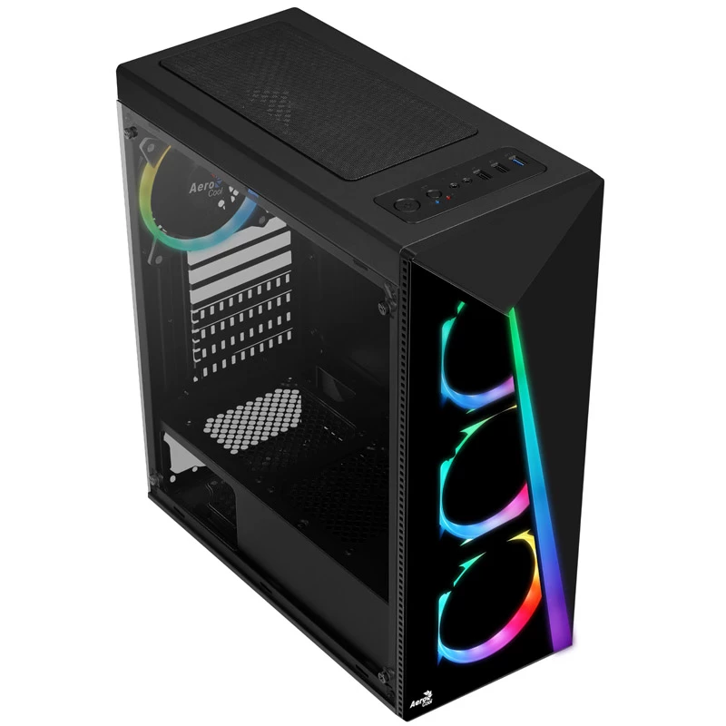 Aerocool Shard Caixa Midi-Tower com Vidro Temperado Preto