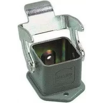 HARTING Han® 3 A Caixa de Montagem, Alumínio Fundido, Cinzento Poeira, Bloqueio de Alavanca Única, Entrada de Cabo M20, IP65/IP67