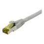 Synergy21 Cabo de Patch RJ45, CAT6A 500MHz, 10m, Cinzento, S/FTP, Slimline Redondo d=4,5mm, TPE/LSZH (Superflex), AWG28, com Fichas CAT7, Ficha Rotativa