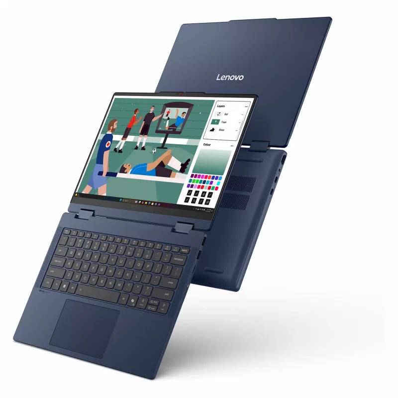 Lenovo IdeaPad 5 2-in-1 14IPH11 Copilot+ PC 83UG002BGE Portátil 2-em-1, 14 polegadas WUXGA IPS Touch, Intel Core Ultra 7 355, 16GB DDR5, 512GB SSD, Windows 11 Home, teclado alemão