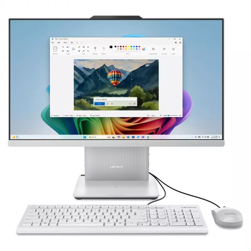 Lenovo IdeaCentre AIO 24AKP10 PC tudo-em-um, AMD Ryzen 5 220, Full HD IPS de 23,8 polegadas, 16 GB RAM, 1 TB SSD, Windows 11 Home