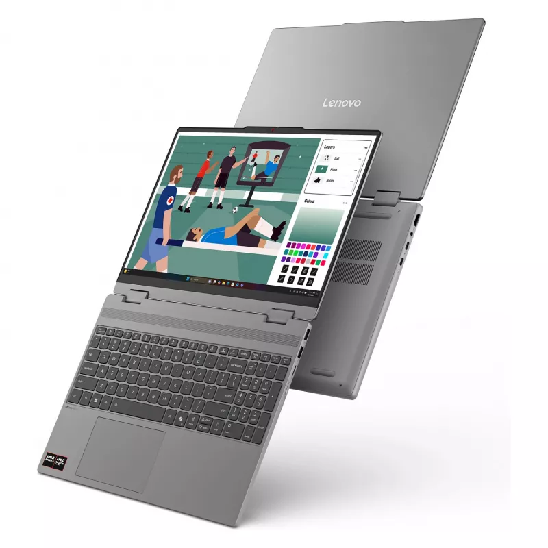 Lenovo IdeaPad 5 2-in-1 15AGP11 Copilot+ PC 83UM0006GE Portátil 2-in-1, 15,3 polegadas WQXGA OLED Touch 165Hz, AMD Ryzen AI 7 445, 16GB DDR5, 512GB SSD, Windows 11 Home, teclado alemão