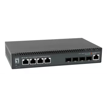 LevelOne Switch gerido L3 10 Gigabit 8 portas, 4 x 1G/2.5G/5G/10G RJ45, 4 x 1G/2.5G/5G/10G SFP+ Uplinks