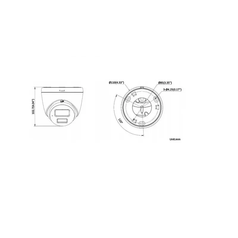 Hikvision DS-2CD1367G2H-LIU 2,8mm Câmara IP Turret exterior 6MP com Smart Hybrid Light