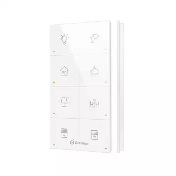 Grenton Painel tátil 8 zonas de toque TF-BUS Branco Frente em Vidro