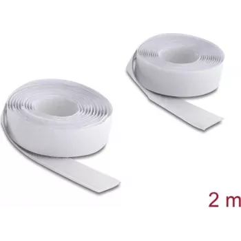 Delock Fita adesiva de velcro 2 m x 20 mm Branco (19067)