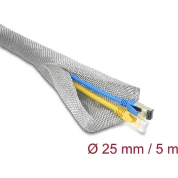 Delock Manga de malha para blindagem EMC, autofechável, 5 m x 25 mm (20995)