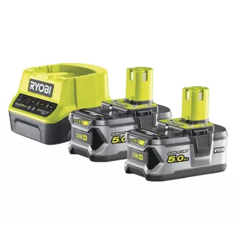 RYOBI RC18120-250 Conjunto de 2 baterias Lithium+ 18V 5,0Ah com carregador compacto