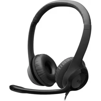 Logitech H390 Auscultador USB com microfone com cancelamento de ruído, com fios, Preto