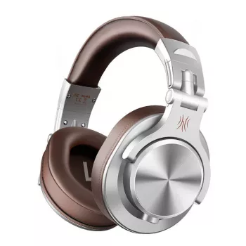 OneOdio A71 Auscultadores com fios Over-Ear Castanhos com drivers de neodímio de 40mm, dobráveis, conchas rotativas, 2 cabos