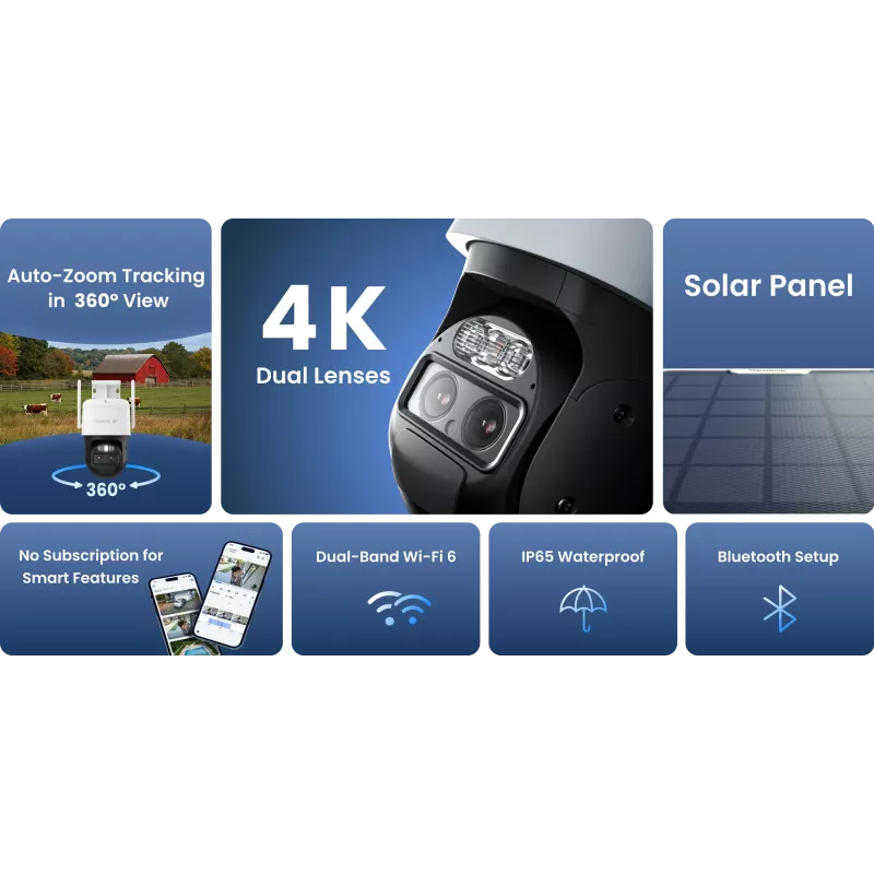 Reolink TrackMix B770 com Painel Solar 2 Câmara com bateria de lente dupla