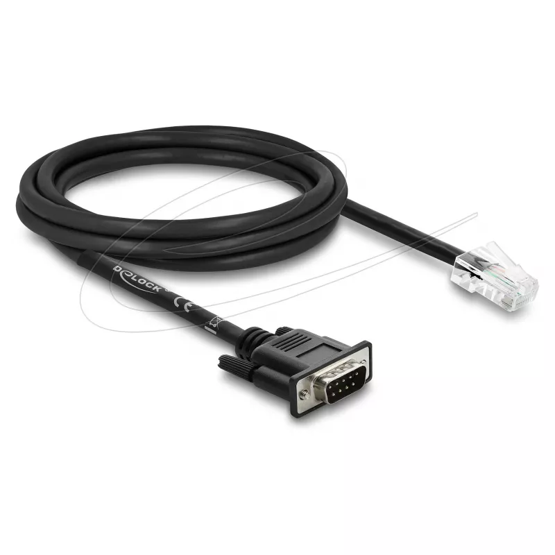 Delock Cabo adaptador série RS-232/422/485 DB9 macho para RJ45 macho 2 m