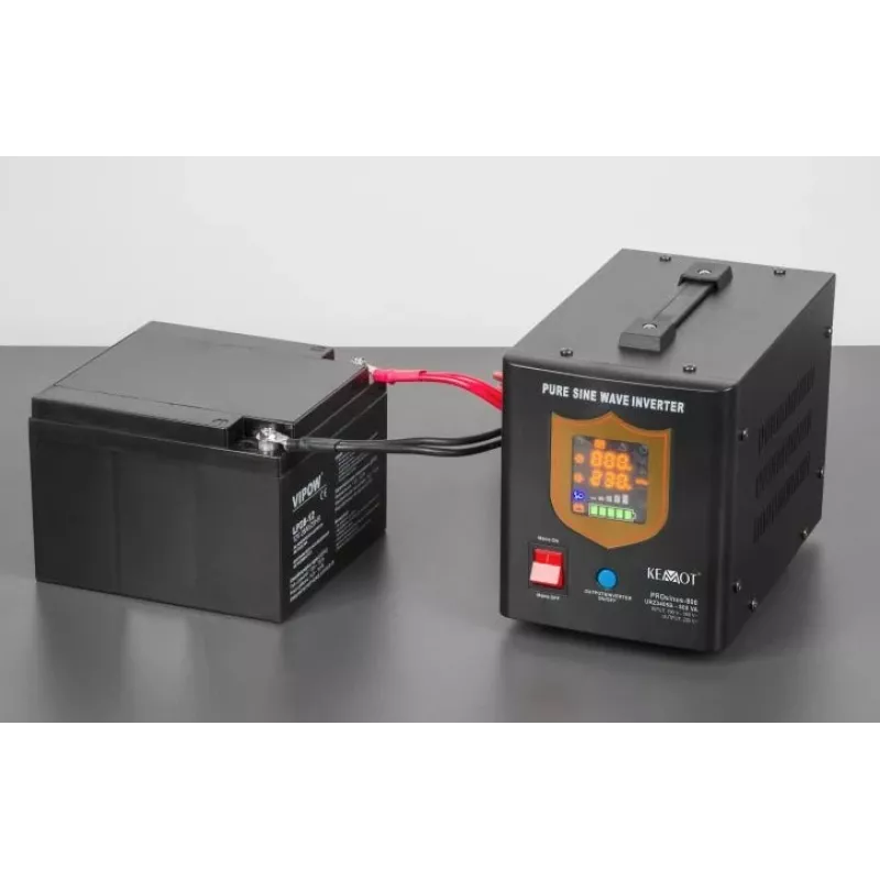 KEMOT PROsinus-800 UPS 800VA/500W Onda sinusoidal pura 12V 230V Preto