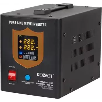 KEMOT PROsinus-800 UPS 800VA/500W Onda sinusoidal pura 12V 230V Preto