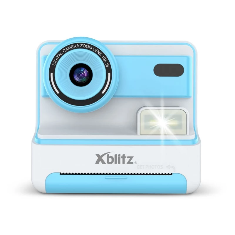 XBLITZ FLASH BLUE Máquina fotográfica instantânea com impressora térmica para crianças