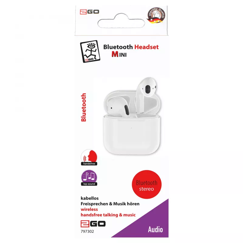 2GO ACV Headset Bluetooth TWS Mini - Branco