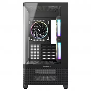 DeepCool CG380U Caixa Mid-Tower, vidro temperado, 3x ventoinhas ARGB 120mm, preto