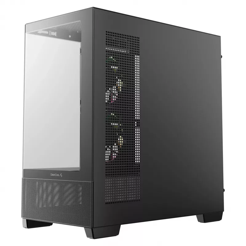 DeepCool CG380U Caixa Mid-Tower, vidro temperado, 3x ventoinhas ARGB 120mm, preto