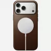 NOMAD Capa Modern Leather para iPhone 17 Pro Max, pele Horween, Rustic Brown, compatível com MagSafe