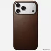 NOMAD Capa Modern Leather para iPhone 17 Pro Max, pele Horween, Rustic Brown, compatível com MagSafe