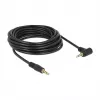Delock Cabo de áudio jack estéreo 3,5 mm 4 pinos, macho para macho, angular, 5 m, preto