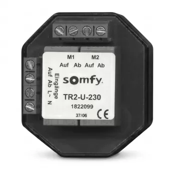 SOMFY 1822099 TR2-U-230 Relé de corte encastrado para dois motores