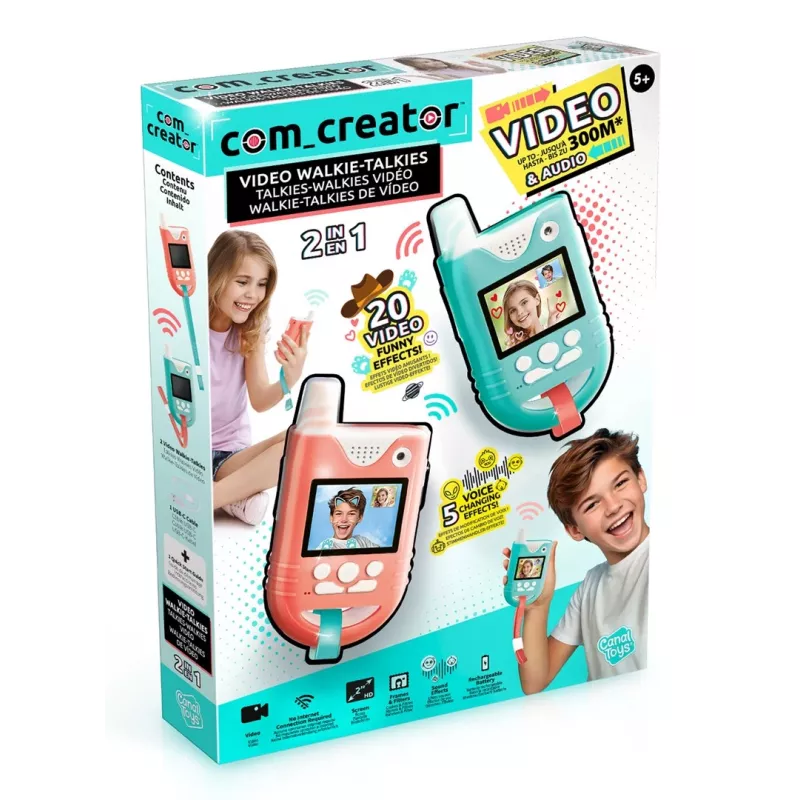 Canal Toys Walkie-talkies com vídeo (INF042) - 2 unidades, ecrã LCD colorido 1,8